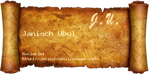 Janisch Ubul névjegykártya